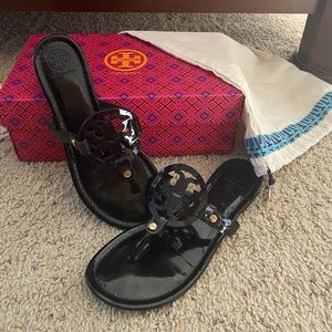 Perfect Black Tory Burch Miller Sandal Size 8.5